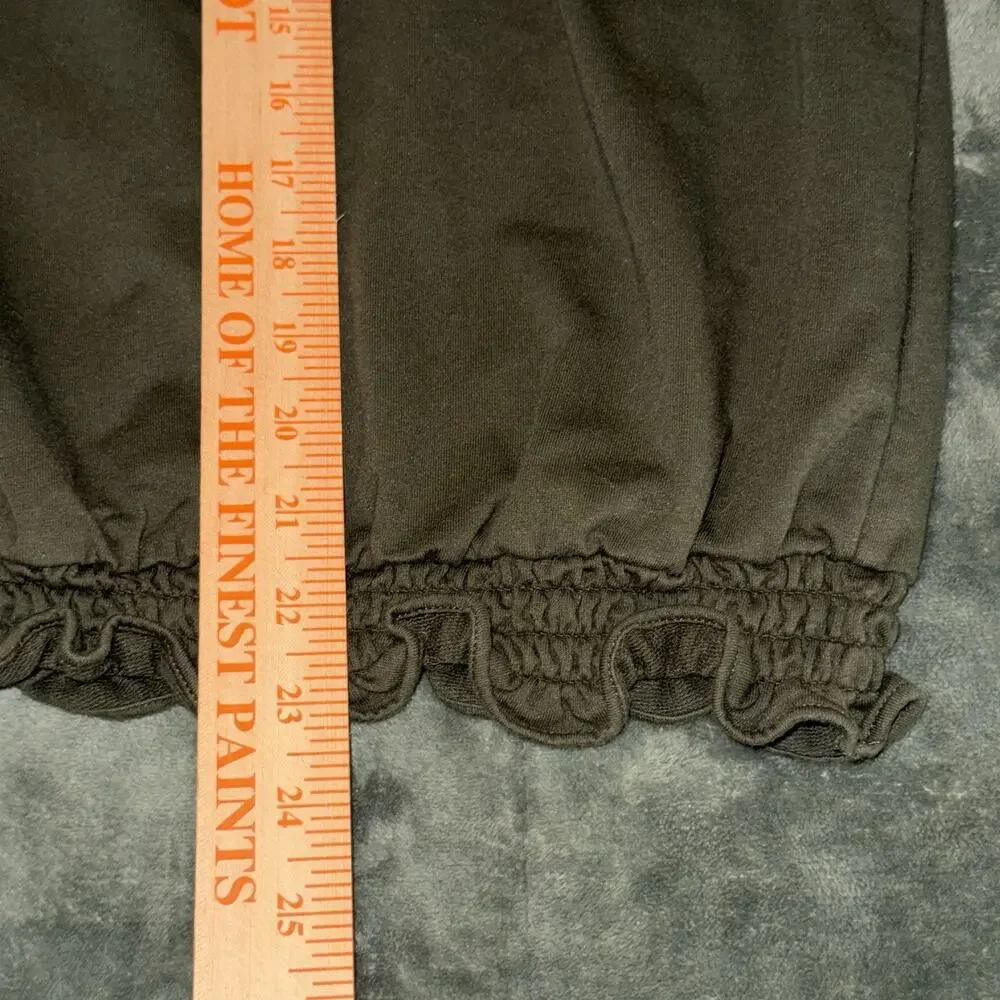 Michael Kors Ivy Green Basics Ruffle‎ Long Sleeve Women's XL Casual Boho